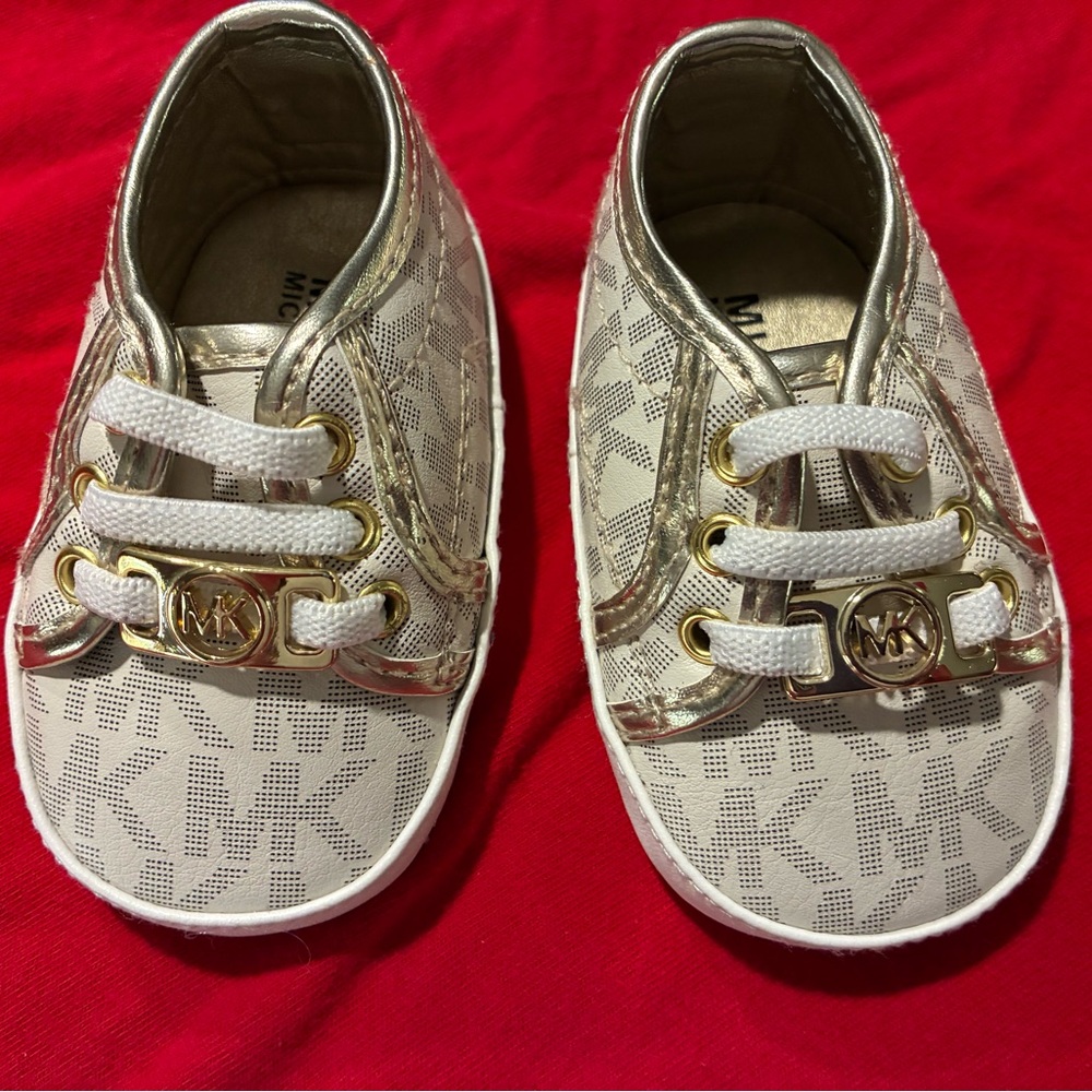 Michael Kors Kids' Gold and Cream Infant Sneakers